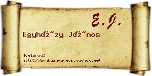 Egyházy János névjegykártya