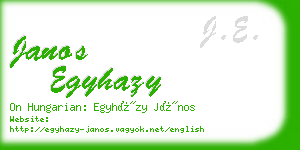 janos egyhazy business card